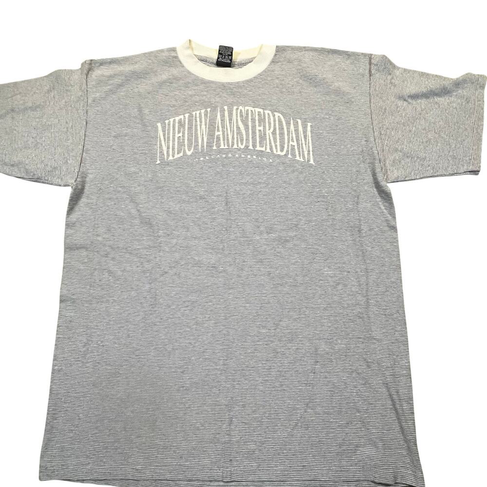 Vintage New Amsterdam Holland America Tee Men XXL USA Made Striped T-Shirt
